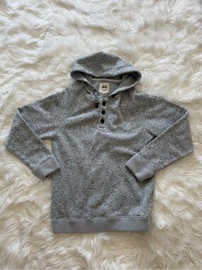 TRUE NORTH DENIM - Hooded Pullover Sweatshirt with Button Henley